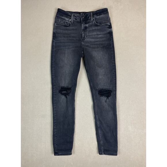 AllSaints Jeans Womens 27 Black Dax Skinny Distressed Casual Denim‎ Adult - Picture 1 of 12